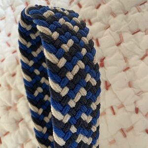 Blue and White Braided Belt
